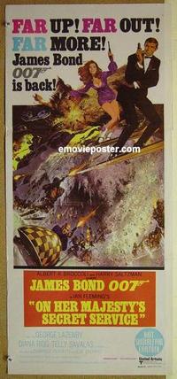 b274 ON HER MAJESTY'S SECRET SERVICE Aust daybill movie poster '70