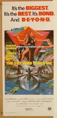 b281 SPY WHO LOVED ME Aust daybill movie poster R80s Moore as Bond!