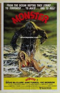 b229 HUMANOIDS FROM THE DEEP Aust one-sheet movie poster '80 Monster!