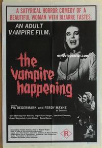 b232 VAMPIRE HAPPENING Aust one-sheet movie poster '71 bizarre adult taste!