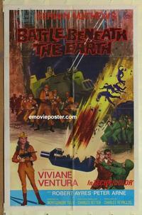 b528 BATTLE BENEATH THE EARTH int'l 1sh '68 sci-fi art of Kerwin Mathews & sexy Viviane Ventura!