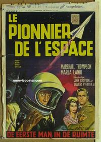 b128 FIRST MAN INTO SPACE Belgian movie poster '59 Marshall Thompson