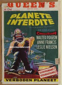 b129 FORBIDDEN PLANET Belgian movie poster '56 Robby the Robot!
