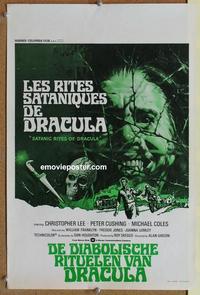 b126 COUNT DRACULA & HIS VAMPIRE BRIDE Belgian movie poster '74 Lee