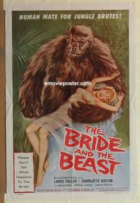 b554 BRIDE & THE BEAST one-sheet movie poster '58 Ed Wood classic!