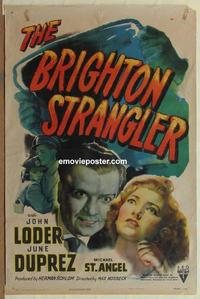 b078 BRIGHTON STRANGLER one-sheet movie poster '44 John Loder, Duprez