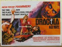 b216 DRACULA AD 1972 British quad movie poster '72 Hammer, Cushing