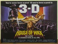 b064 HOUSE OF WAX British quad movie poster R82 great 3D image!