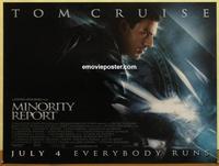 b066 MINORITY REPORT advance British quad movie poster '02 Tom Cruise