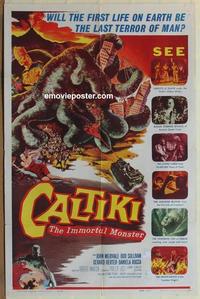 b565 CALTIKI THE IMMORTAL MONSTER one-sheet movie poster '60 Italian horror!