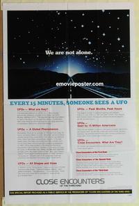 b578 CLOSE ENCOUNTERS OF THE THIRD KIND facts one-sheet movie poster '77