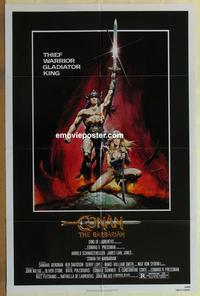 b584 CONAN THE BARBARIAN one-sheet movie poster '82 Arnold Schwarzenegger