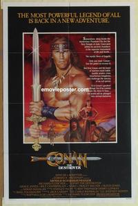 b585 CONAN THE DESTROYER one-sheet movie poster '84 Arnold Schwarzenegger
