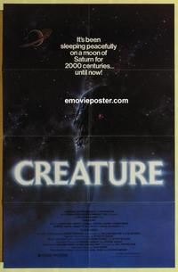 b595 CREATURE one-sheet movie poster '85 really cool horror/sci-fi image!