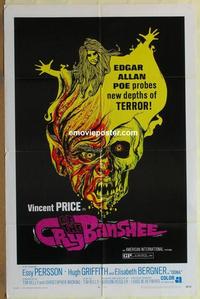 b604 CRY OF THE BANSHEE one-sheet movie poster '70 Vincent Price, Poe