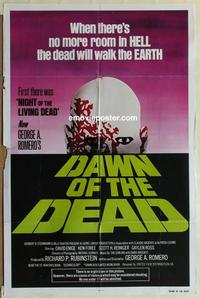 b615 DAWN OF THE DEAD green title style one-sheet movie poster '79 Romero