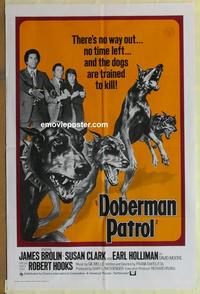 b636 DOBERMAN PATROL int'l one-sheet movie poster '73 Brolin, killer dogs!