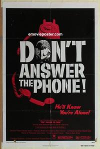 b640 DON'T ANSWER THE PHONE one-sheet movie poster '80 horror, Rad Fulton