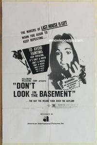 b641 DON'T LOOK IN THE BASEMENT one-sheet movie poster '73 psycho slasher!
