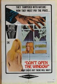 b643 DON'T OPEN THE WINDOW one-sheet movie poster '76 sci-fi horror!