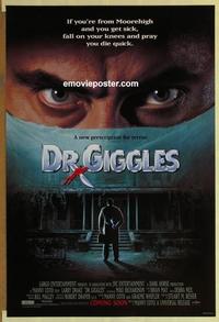 h711 DR GIGGLES advance one-sheet movie poster '92 wild horror comedy!
