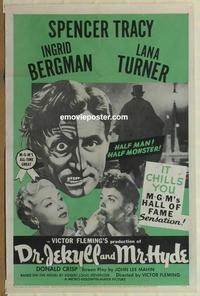 b082 DR JEKYLL & MR HYDE one-sheet movie poster R54 Spencer Tracy