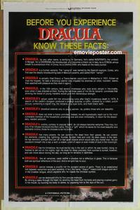 b647 DRACULA facts style one-sheet movie poster '79 Frank Langella, Olivier