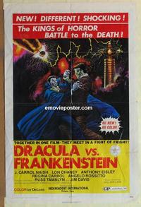 b651 DRACULA VS FRANKENSTEIN one-sheet movie poster '71 Lon Chaney Jr