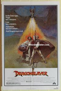 b652 DRAGONSLAYER one-sheet movie poster '81 MacNicol, Jeff Jones art!