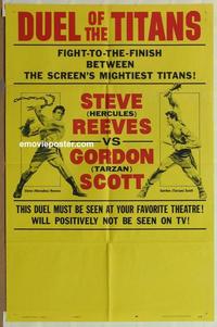 b653 DUEL OF THE TITANS style B one-sheet movie poster '63 fight poster!