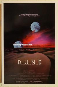 h716 DUNE 2 moons advance one-sheet movie poster '84 David Lynch sci-fi!