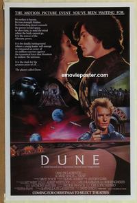 h717 DUNE stars advance one-sheet movie poster '84 David Lynch sci-fi epic!