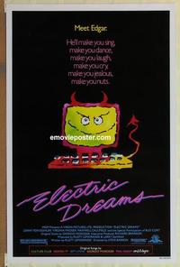 h720 ELECTRIC DREAMS one-sheet movie poster '84 devil computer image!
