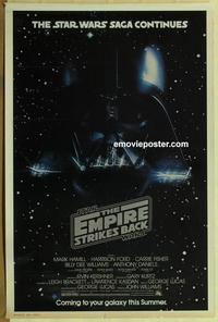 h721 EMPIRE STRIKES BACK advance 1sh movie poster '80 George Lucas