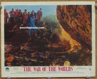 h169 WAR OF THE WORLDS #5 English Front of House movie lobby card '53 large fire!
