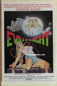 b669 EVILS OF THE NIGHT one-sheet movie poster '85 classic sexy image!