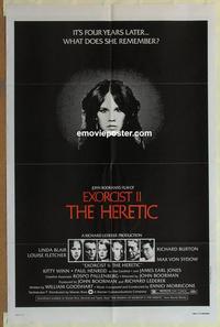 b676 EXORCIST 2: THE HERETIC one-sheet movie poster '77 Linda Blair