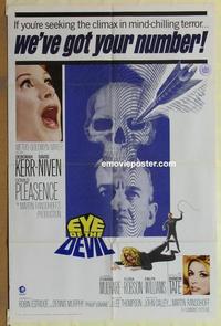b677 EYE OF THE DEVIL one-sheet movie poster '67 Sharon Tate, horror!