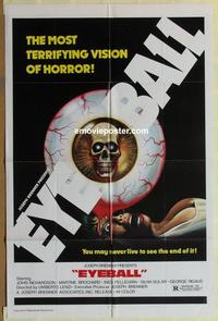 b678 EYEBALL one-sheet movie poster '74 Umberto Lenzi, wicked image!
