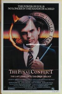 b923 OMEN 3 - THE FINAL CONFLICT one-sheet movie poster '81 Sam Neill