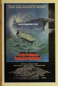 b685 FINAL COUNTDOWN int'l one-sheet movie poster '80 Kirk Douglas, Martin Sheen