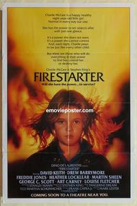 b686 FIRESTARTER advance one-sheet movie poster '84 young Drew Barrymore!