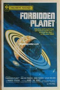 b695 FORBIDDEN PLANET one-sheet movie poster R72 excellent planet image!
