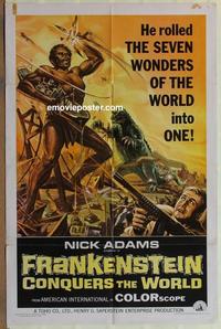 b699 FRANKENSTEIN CONQUERS THE WORLD one-sheet movie poster '66 AIP/Toho
