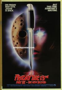 h746 FRIDAY THE 13th 7 one-sheet movie poster '88 slasher horror!