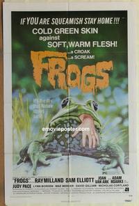 b708 FROGS one-sheet movie poster '72 Ray Milland, great horror image!