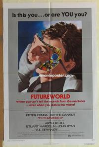 b713 FUTUREWORLD one-sheet movie poster '76 Peter Fonda, Yul Brynner