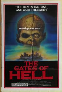 b717 GATES OF HELL one-sheet movie poster '83 Lucio Fulci, zombie horror!
