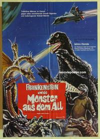 b185 DESTROY ALL MONSTERS German movie poster '69 Godzilla!