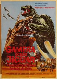 b187 GAMERA VS MONSTER X German movie poster '70 cool battle image!